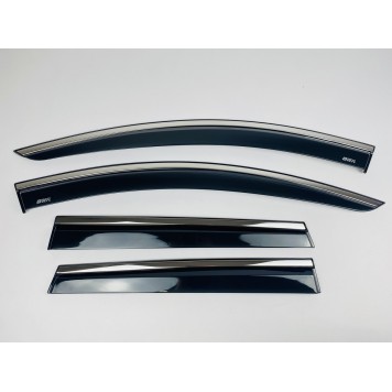 Дефлекторы окон Renault Duster II 2018+ с нерж. хром полоской-2